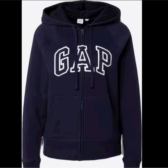 Navy Gap logo hoodie size L - Picture 2 of 7